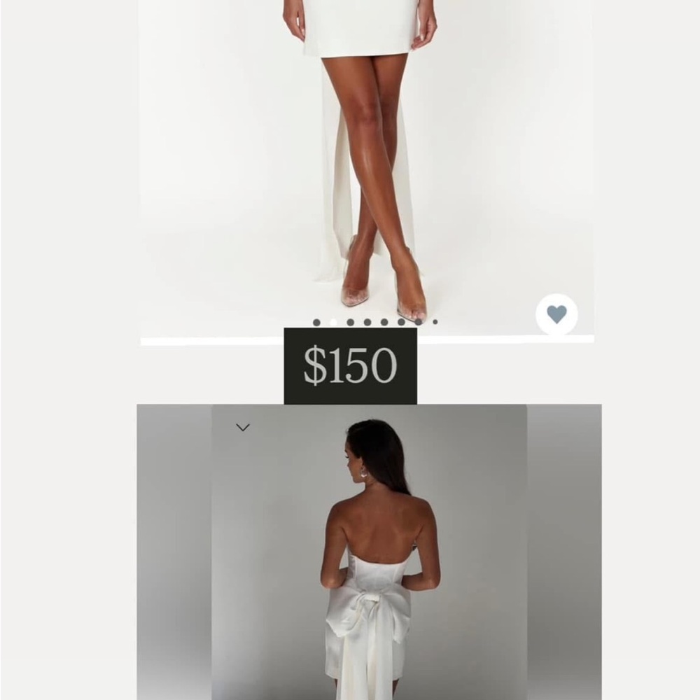 Meshki White Strapless Dress with Bow